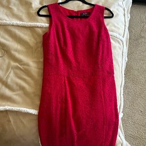 Alex Marie Wine Color Lace Midi Dress Round neck, perfect for Wedding Guest